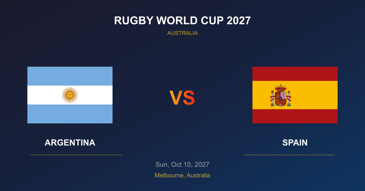 Argentina vs Spain - Rugby World Cup 2027 - Melbourne