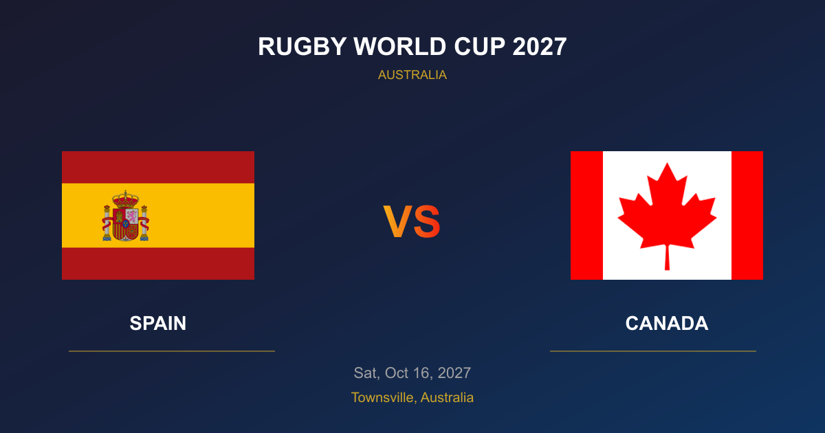Spain vs Canada - Rugby World Cup 2027 - Townsville