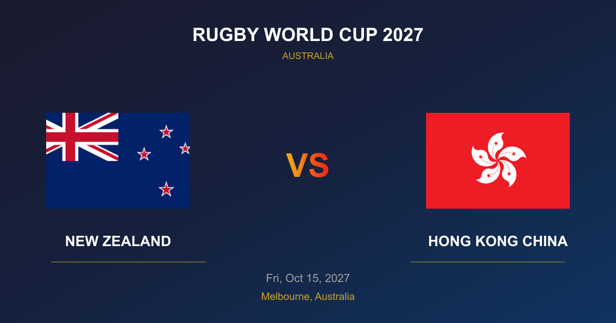 New Zealand vs Hong Kong China - Rugby World Cup 2027 - Melbourne