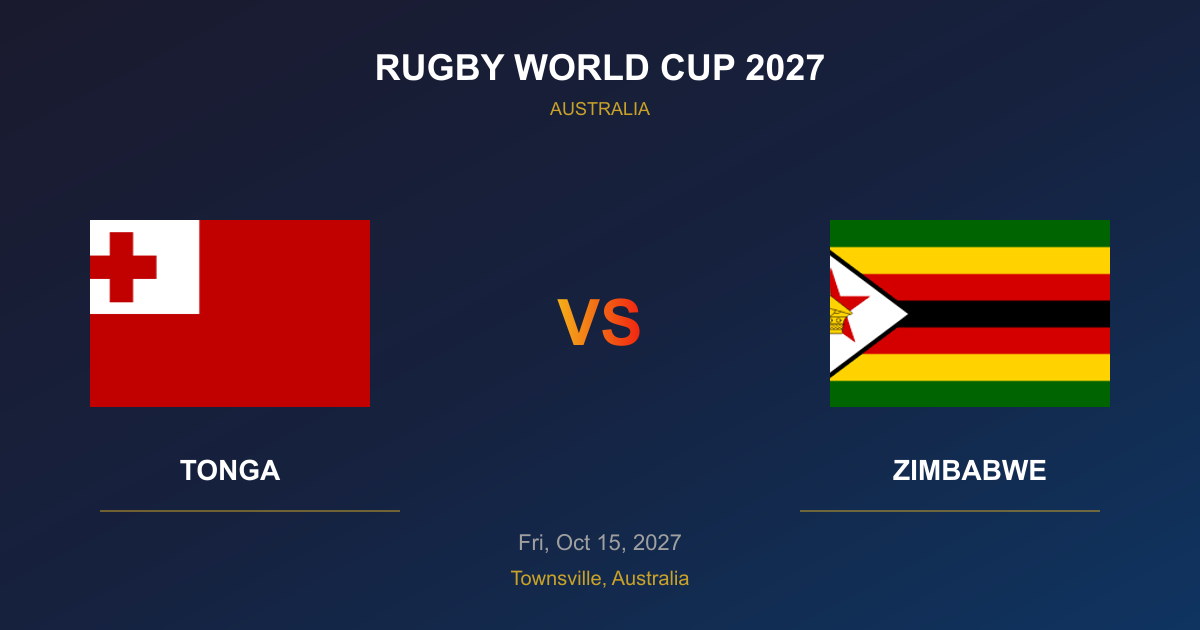 Tonga vs Zimbabwe - Rugby World Cup 2027 - Townsville