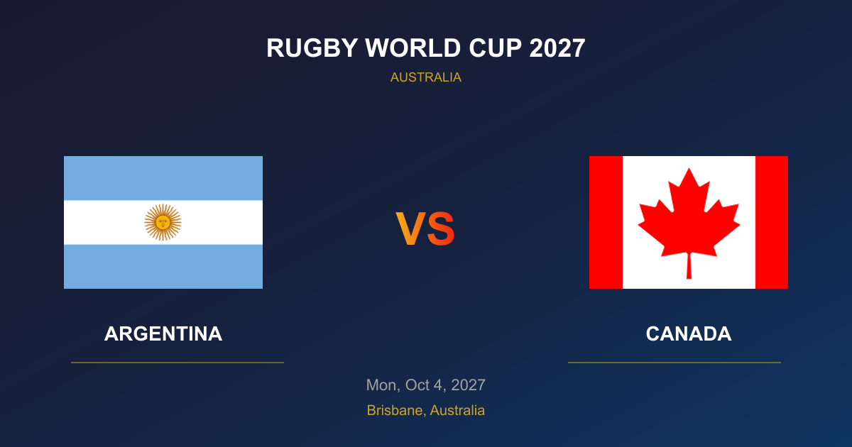 Argentina vs Canada - Rugby World Cup 2027 - Brisbane