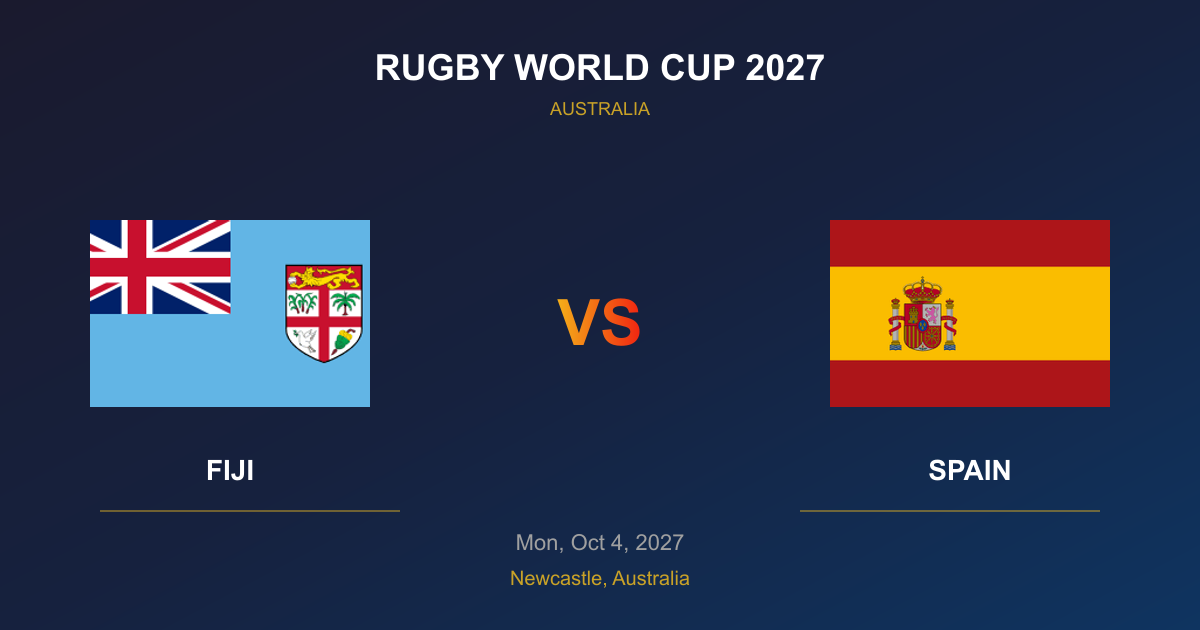 Fiji vs Spain - Rugby World Cup 2027 - Newcastle