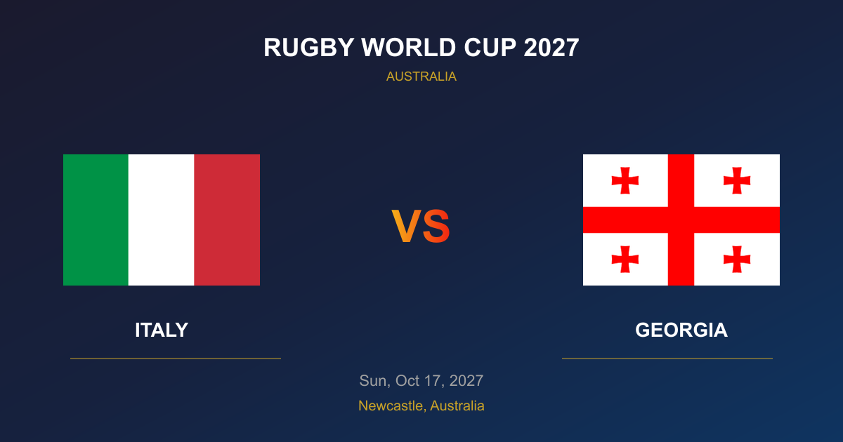 Italy vs Georgia - Rugby World Cup 2027 - Newcastle