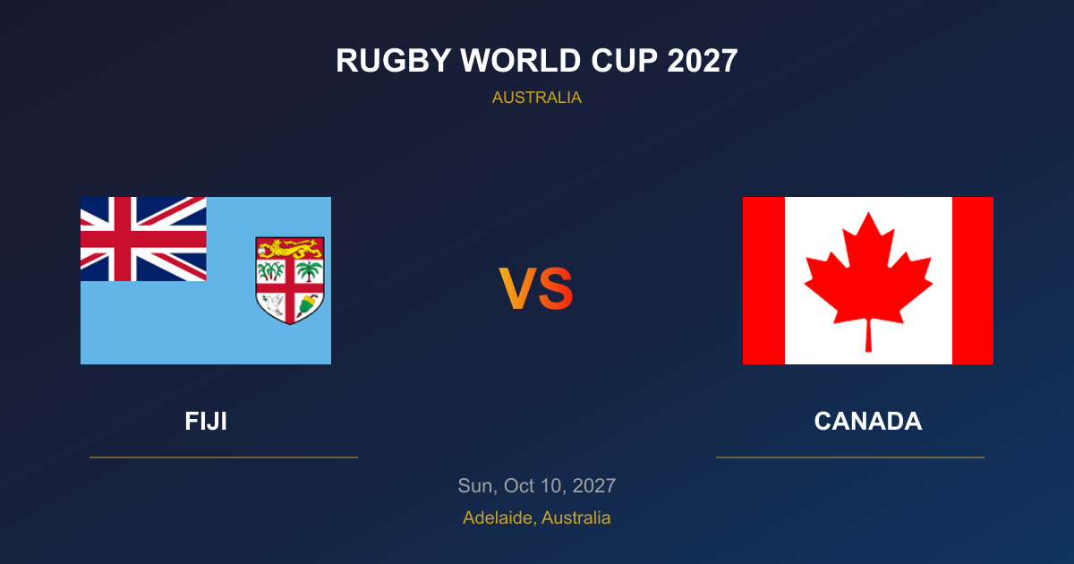 Fiji vs Canada - Rugby World Cup 2027 - Adelaide