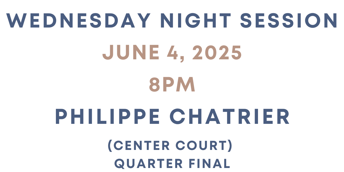 French Open Tickets 6/4/2025 - Wednesday Night Session - Philippe Chatrier (Center Court) Quarter Final