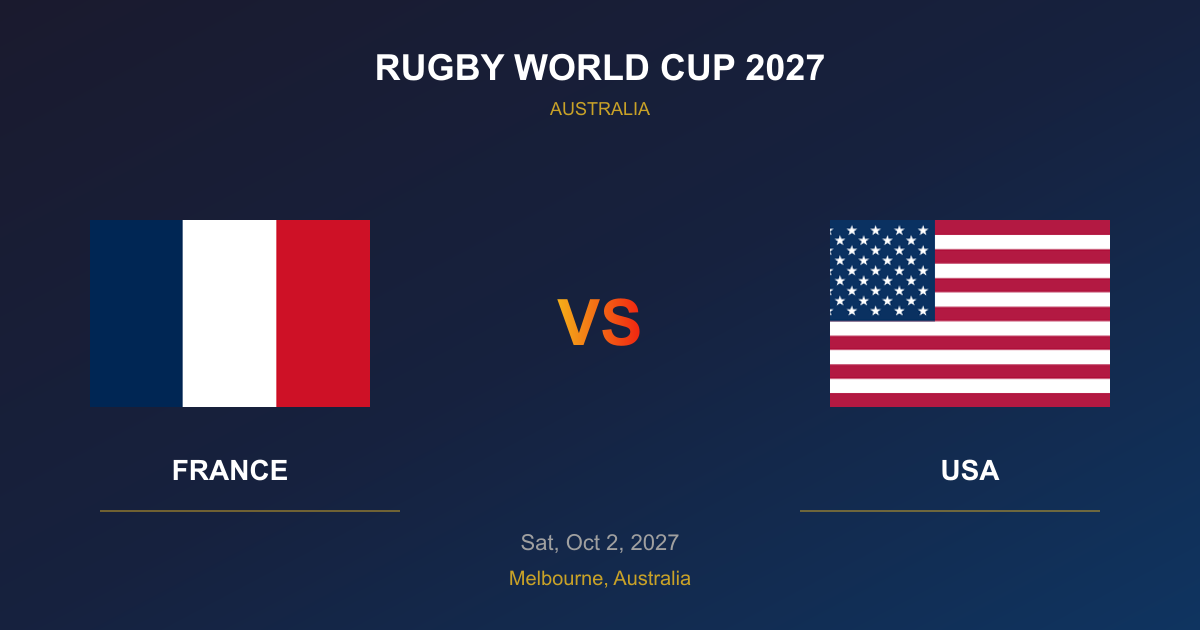 France vs USA - Rugby World Cup 2027 - Melbourne