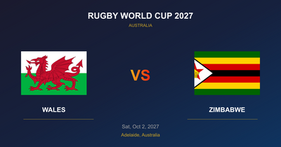 Wales vs Zimbabwe - Rugby World Cup 2027 - Adelaide