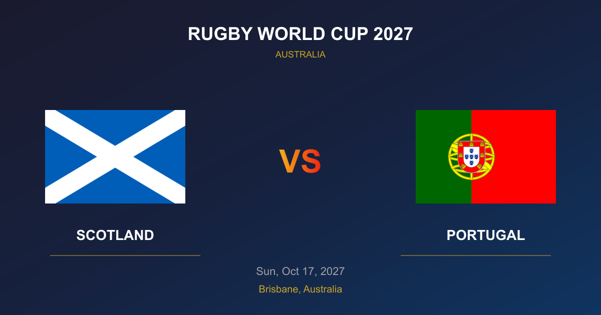 Scotland vs Portugal - Rugby World Cup 2027 - Brisbane