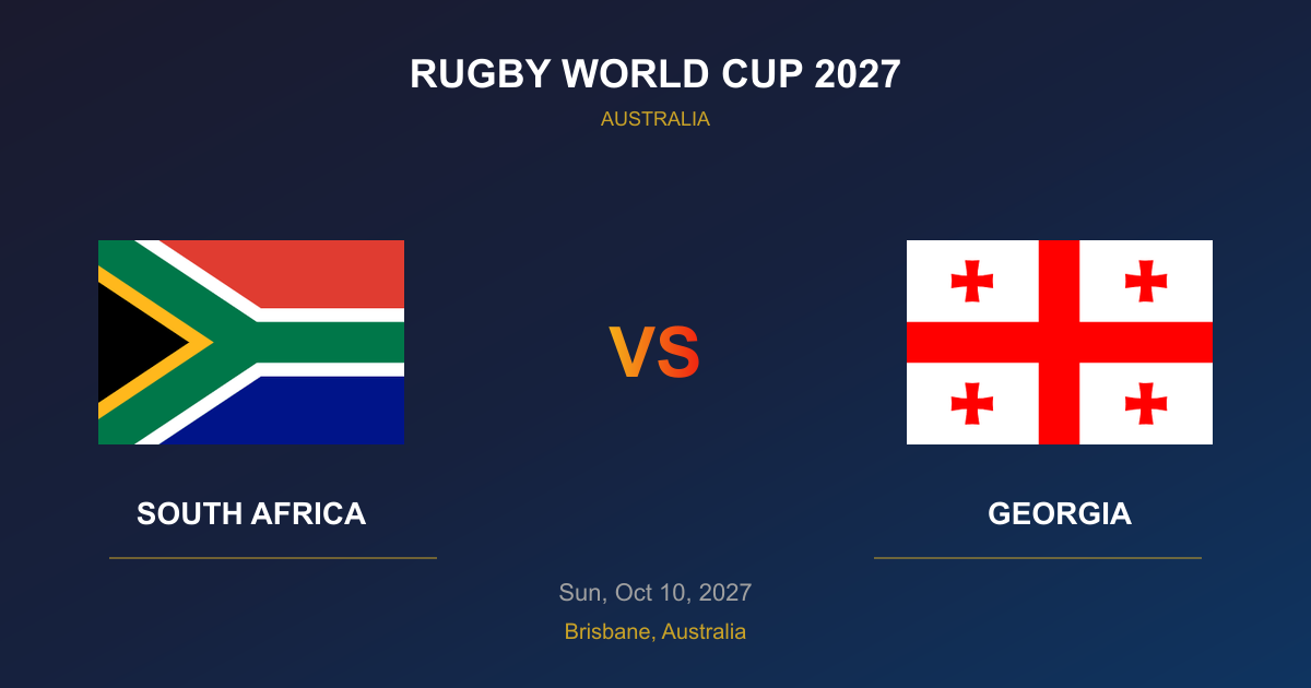 South Africa vs Georgia - Rugby World Cup 2027 - Brisbane